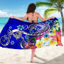 Samoa Sarong - Turtle Plumeria (Blue) 5