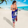 Kosrae Custom Personalised Sarong - Turtle Plumeria (Blue) 3