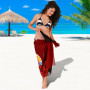 Tahiti Polynesian Custom Personalised Sarong - Coat Of Arm With Hibiscus 2