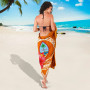 Guam Polynesian Custom Personalised Sarong - Orange Floral With Seal 3