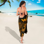 Pohnpei Sarong - Turtle Hibiscus Pattern Gold 3