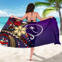 Chuuk Sarong - Tribal Flower With Special Turtles Purple Color 5