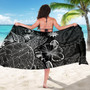 Nauru Sarong - Turtle Hibiscus Pattern Black 5