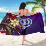 Northern Mariana Islands Sarong - Tribal Flower With Special Turtles Purple Color 5