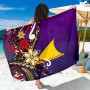 Tokelau Sarong - Tribal Flower With Special Turtles Purple Color 1