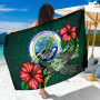 Federated States of Micronesia Polynesian Sarong - Green Turtle Hibiscus 1