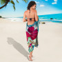 Polynesian Hawaii Sarong - Plumeria Turtles with Hibiscus 3