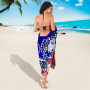 Fiji Custom Personalised Sarong - Turtle Plumeria (Blue) 3