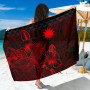 Nauru Sarong - Turtle Hibiscus Pattern Red 1