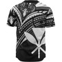 Hawaii Kanaka Maoli Baseball Shirt - White Color Cross Style