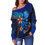 Marshall Islands Custom Personalised Women Off Shoulder Sweater - Vintage Tribal Moutain 2