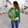 Hawaii Kanaka Maoli Personalised Women Off Shoulder Sweater - Hawaiian Spirit Green 2