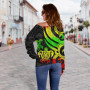 American Samoa Women Off Shoulder Sweater - Reggae Tentacle Turtle 3