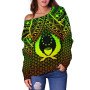 Polynesian Pohnpei Personalised Off Shoulder Sweater - Reggae Vintage Polynesian Patterns 3