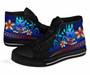 Wallis and Futuna High Top Shoes Blue - Vintage Tribal Mountain 3