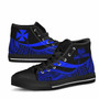 Wallis And Futuna High Top Shoes Blue - Polynesian Tentacle Tribal Pattern 4