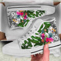 Niue High Top Shoes White - Turtle Plumeria Banana Leaf 10