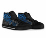 Tonga Polynesian High Top Shoes - Blue Turtle Flowing 2