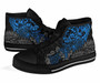 Tonga Polynesian High Top Shoes - Blue Turtle Flowing 3