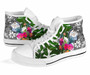 Marshall Islands High Top Shoes White - Turtle Plumeria Banana Leaf Crest 8