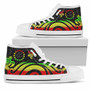 Cook Islands High Top Canvas Shoes - Reggae Tentacle Turtle 6