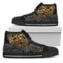 Tonga Polynesian High Top Shoes - Gold Turtle Flowing 1