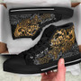 Tonga Polynesian High Top Shoes - Gold Turtle Flowing 5