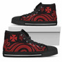 Wallis and Futuna High Top Canvas Shoes - Red Tentacle Turtle 1