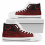Pohnpei State High Top Shoes - Red Color Symmetry Style 1
