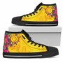 Polynesian High-Top Shoes - Vanuatu Symbols With Hibiscus - BN17 1