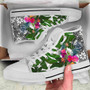 Palau High Top Shoes White - Turtle Plumeria Banana Leaf Crest 10