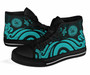 Cook Islands High Top Canvas Shoes - Turquoise Tentacle Turtle 3