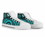 Cook Islands High Top Canvas Shoes - Turquoise Tentacle Turtle 7