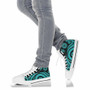 Cook Islands High Top Canvas Shoes - Turquoise Tentacle Turtle 9