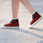 New Caledonia High Top Shoes Red - Polynesian Tentacle Tribal Pattern Crest 7