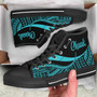 Chuuk High Top Shoes Turquoise - Polynesian Tentacle Tribal Pattern 1