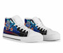 Marshall Islands High Top Shoes Blue - Vintage Tribal Mountain Crest 7