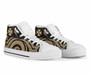 Wallis and Futuna High Top Canvas Shoes - Gold Tentacle Turtle 7