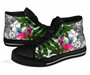 Wallis And Futuna High Top Shoes White - Turtle Plumeria Banana Leaf 3