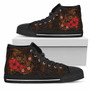 Polynesian Hawaii High Top Shoes - Humpback Whale with Hibiscus (Golden) 1