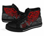 Tahiti Polynesian High Top Shoes - Red Turtle Hibiscus Flowing 3