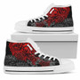 Tahiti Polynesian High Top Shoes - Red Turtle Hibiscus Flowing 6