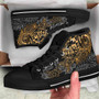 Tahiti Polynesian High Top Shoes - Gold Turtle Hibiscus Flowing 5