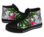 Kosrae High Top Shoes White - Turtle Plumeria Banana Leaf 3