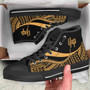 Yap High Top Shoes Gold - Polynesian Tentacle Tribal Pattern 1