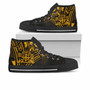 Fiji High Top Shoes - Cross Style Gold Color 1