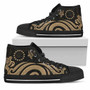 Cook Islands High Top Canvas Shoes - Gold Tentacle Turtle 1