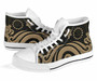 Cook Islands High Top Canvas Shoes - Gold Tentacle Turtle 8