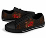 Polynesian Hawaii Low Top Shoes - Humpback Whale with Hibiscus (Golden) 3