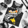 Papua New Guinea Custom Personalised Men Tank Top- PNG Seal Polynesian Patterns Plumeria (Black) 1